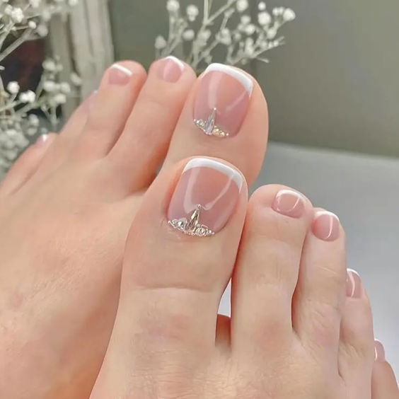 Elegant French Toe Nails