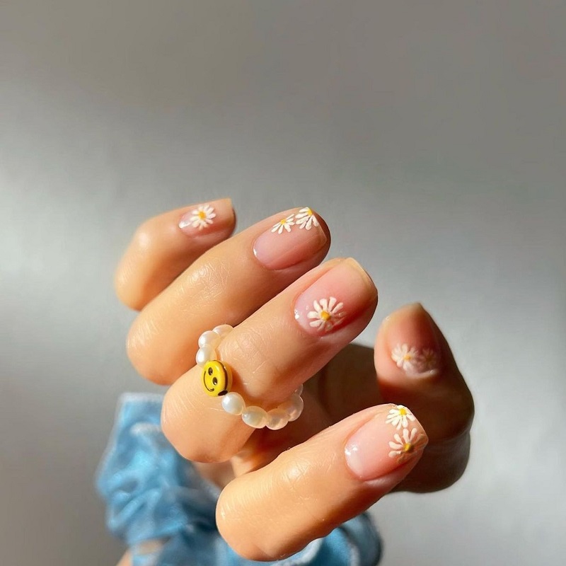 how to do daisy nail art