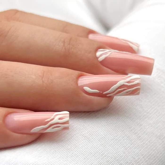 pink and white nails