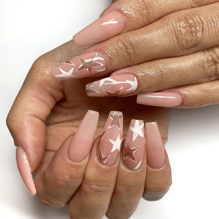 Stunning Pink and White Nails